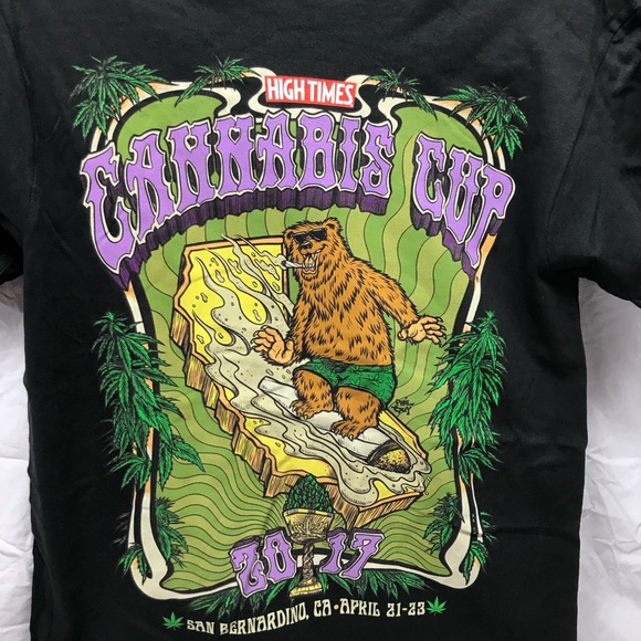 NEW High Times Cannabis Cup T-Shirt Black 2017 Size Small S San Bern CA Unisex - Picture 4 of 6